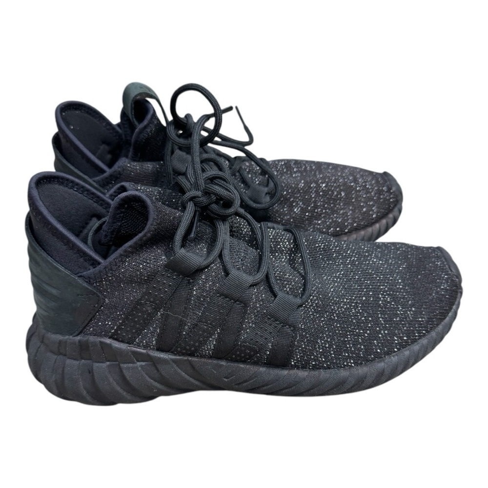 Adidas Men’s 6.5 Women’s 7.5 Metallic Triple Black Tubular Dawn BZ0629 Trainers - Picture 3 of 8